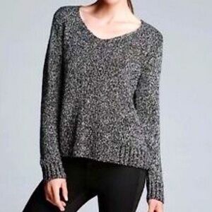 Eileen Fisher Static Italian Yarn Marled Knit Sweater Cotton Small Boucle Boho